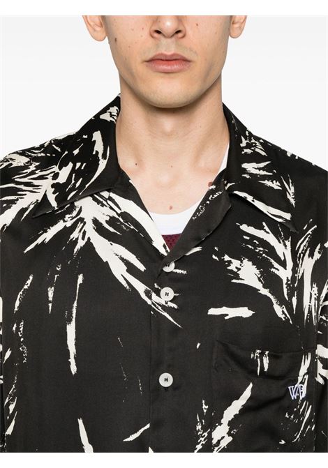 Black printed shirt Wales Bonner - men WALES BONNER | MS25SH08VI059900